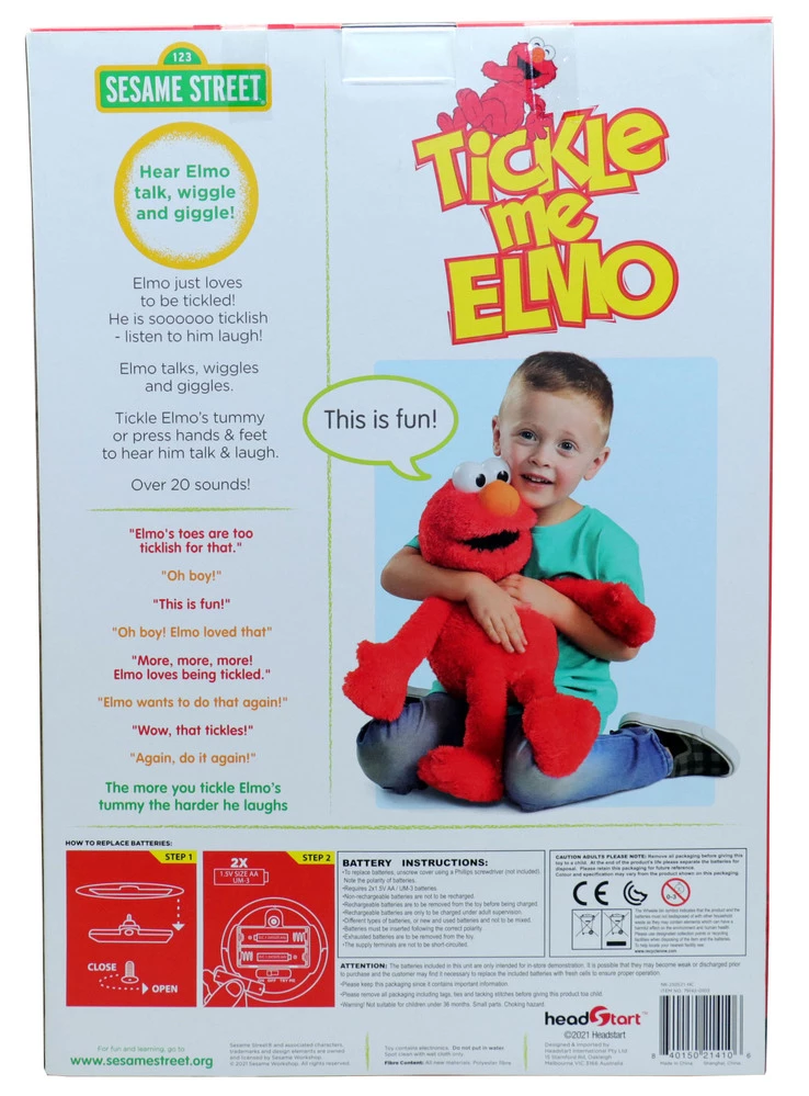 Sesame Street Tickle Me Elmo Talking Plush Toy 45cm 5 Sesame Street Tickle Me Elmo Talking Plush Toy 45cm - Image 4